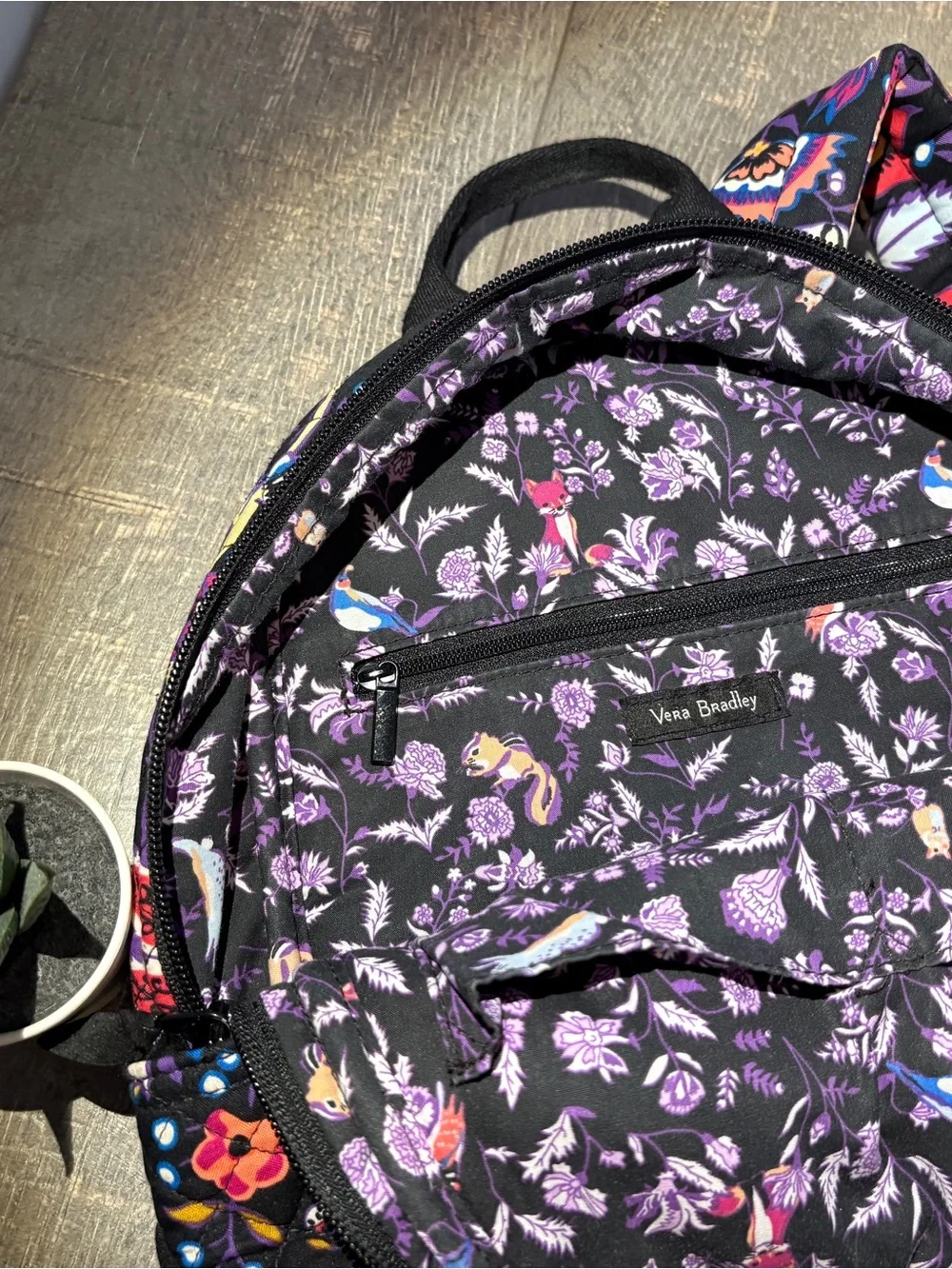 Vera Bradley “Foxwoods” Quilted Backpack with Multicolor Floral Print